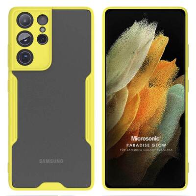 Microsonic Samsung Galaxy S21 Ultra Kılıf Paradise Glow Sarı
