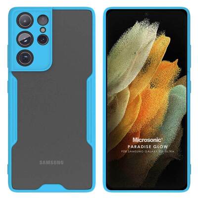 Microsonic Samsung Galaxy S21 Ultra Kılıf Paradise Glow Turkuaz