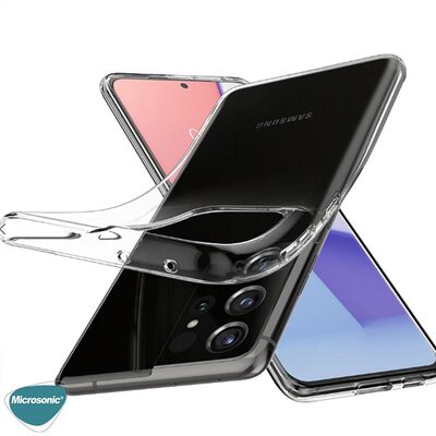 Microsonic Samsung Galaxy S21 Ultra Kılıf Transparent Soft Beyaz