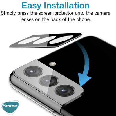 Microsonic Samsung Galaxy S21 V2 Kamera Lens Koruyucu Siyah