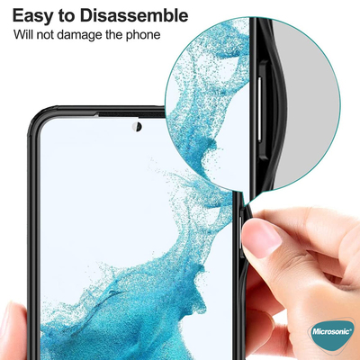 Microsonic Samsung Galaxy S22 Kılıf Frosted Frame Siyah