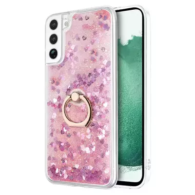 Microsonic Samsung Galaxy S22 Kılıf Glitter Liquid Holder Pembe