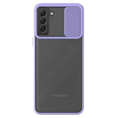 Microsonic Samsung Galaxy S22 Kılıf Slide Camera Lens Protection Lila