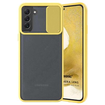 Microsonic Samsung Galaxy S22 Plus Kılıf Slide Camera Lens Protection Sarı