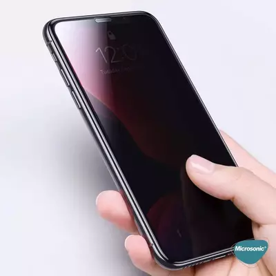 Microsonic Samsung Galaxy S22 Plus Privacy 5D Gizlilik Filtreli Cam Ekran Koruyucu Siyah