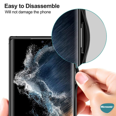 Microsonic Samsung Galaxy S22 Ultra Kılıf Frosted Frame Siyah