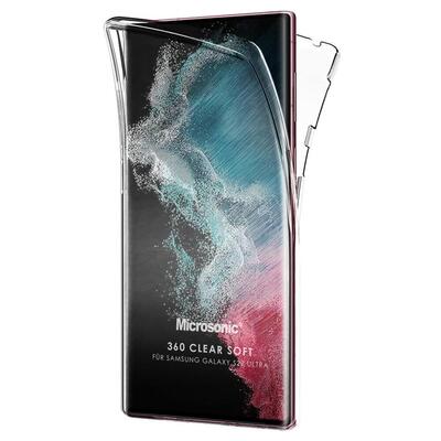 Microsonic Samsung Galaxy S22 Ultra Kılıf Komple Gövde Koruyucu Silikon Şeffaf