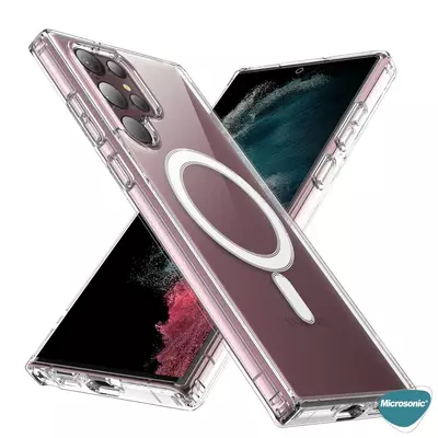 Microsonic Samsung Galaxy S22 Ultra Kılıf MagSafe Clear Soft Şeffaf