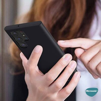 Microsonic Samsung Galaxy S22 Ultra Kılıf Matte Silicone Siyah