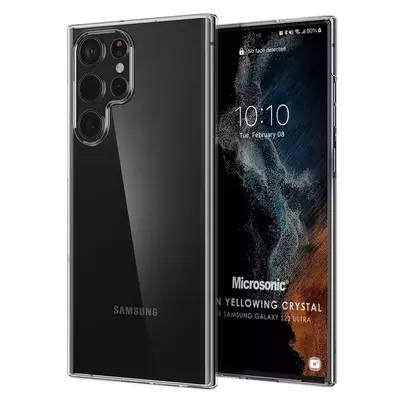 Microsonic Samsung Galaxy S22 Ultra Kılıf Non Yellowing Crystal Clear Sararma Önleyici Kristal Şeffaf