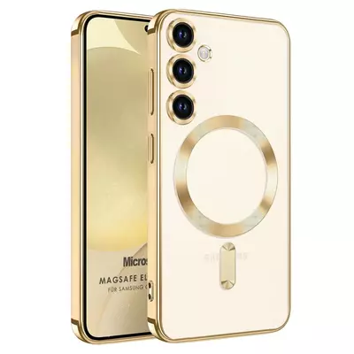 Microsonic Samsung Galaxy S23 FE Kılıf MagSafe Luxury Electroplate Gold