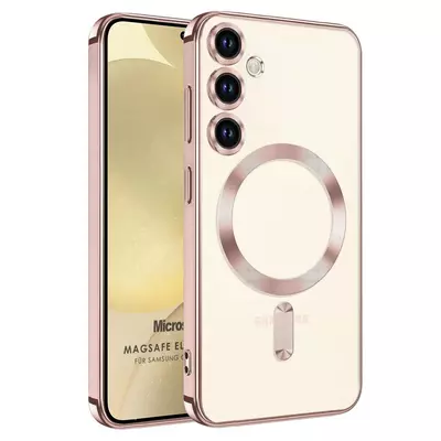 Microsonic Samsung Galaxy S23 FE Kılıf MagSafe Luxury Electroplate Rose Gold