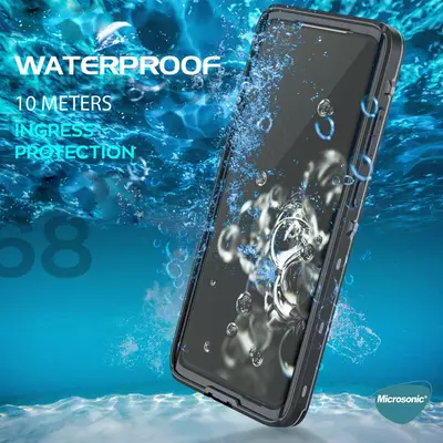 Microsonic Samsung Galaxy S23 FE Kılıf Waterproof 360 Full Body Protective Siyah