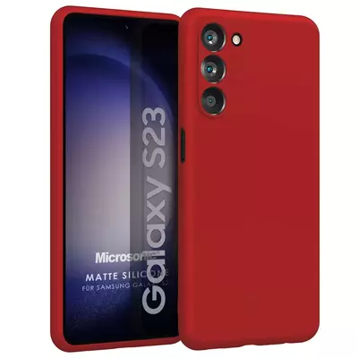 Microsonic Samsung Galaxy S23 Kılıf Matte Silicone Kırmızı