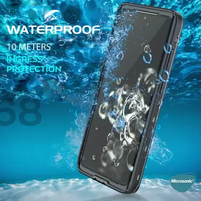 Microsonic Samsung Galaxy S23 Plus Kılıf Waterproof 360 Full Body Protective Siyah