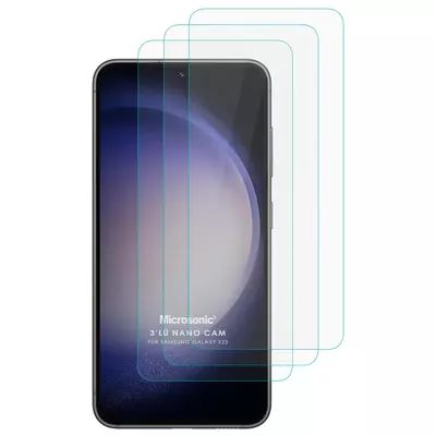Microsonic Samsung Galaxy S23 Screen Protector Nano Glass Cam Ekran Koruyucu (3`lü Paket)
