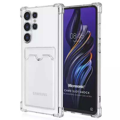 Microsonic Samsung Galaxy S23 Ultra Card Slot Shock Kılıf Şeffaf