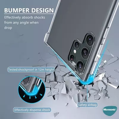 Microsonic Samsung Galaxy S23 Ultra Kılıf Anti Shock Silikon Şeffaf