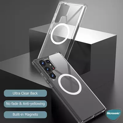 Microsonic Samsung Galaxy S23 Ultra Kılıf MagSafe Clear Soft Şeffaf