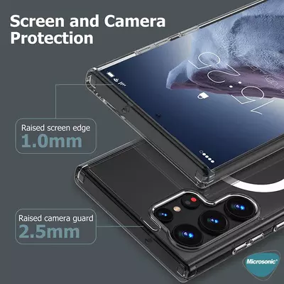 Microsonic Samsung Galaxy S23 Ultra Kılıf MagSafe Clear Soft Şeffaf
