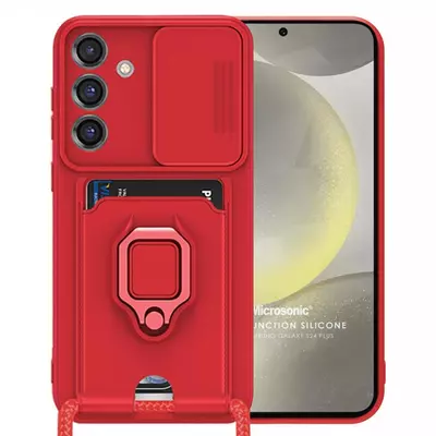 Microsonic Samsung Galaxy S24 Plus Kılıf Multifunction Silicone Kırmızı