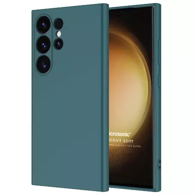 Microsonic Samsung Galaxy S24 Ultra Kılıf Groovy Soft Koyu Yeşil