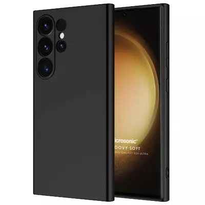 Microsonic Samsung Galaxy S24 Ultra Kılıf Groovy Soft Siyah