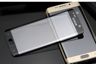 Microsonic Samsung Galaxy S6 Edge Kavisli Temperli Cam Ekran Koruyucu Film Siyah