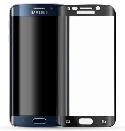 Microsonic Samsung Galaxy S6 Edge Kavisli Temperli Cam Ekran Koruyucu Film Siyah