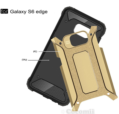 Microsonic Samsung Galaxy S6 Edge Kılıf Rugged Armor Gold