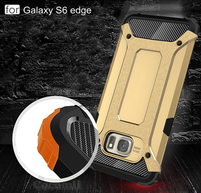 Microsonic Samsung Galaxy S6 Edge Kılıf Rugged Armor Gümüş