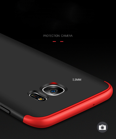 Microsonic Samsung Galaxy S7 Edge Kılıf Double Dip 360 Protective AYS Kırmızı