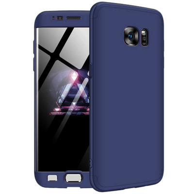Microsonic Samsung Galaxy S7 Edge Kılıf Double Dip 360 Protective AYS Mavi