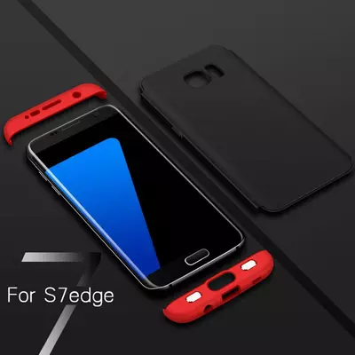 Microsonic Samsung Galaxy S7 Edge Kılıf Double Dip 360 Protective Kırmızı