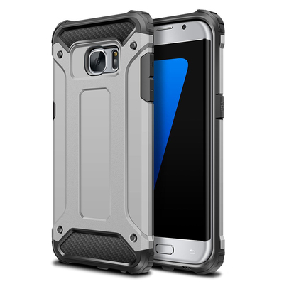 Microsonic Samsung Galaxy S7 Edge Kılıf Rugged Armor Gümüş