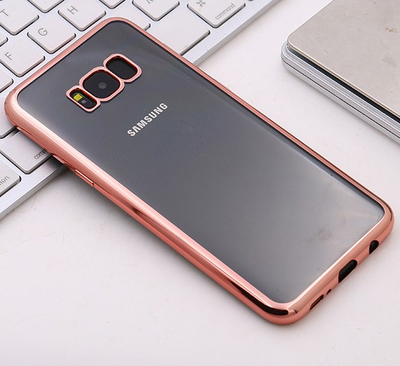 Microsonic Samsung Galaxy S8 Kılıf Skyfall Transparent Clear Gold
