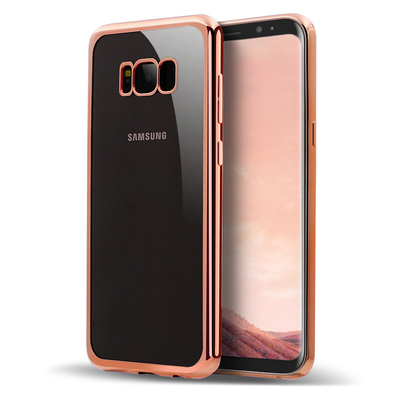 Microsonic Samsung Galaxy S8 Kılıf Skyfall Transparent Clear Rose Gold
