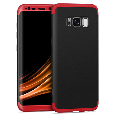 Microsonic Samsung Galaxy S8 Plus Kılıf Double Dip 360 Protective AYS Siyah - Kırmızı