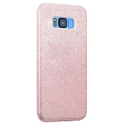 Microsonic Samsung Galaxy S8 Plus Kılıf Sparkle Shiny Rose Gold