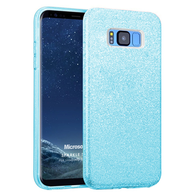 Microsonic Samsung Galaxy S8 Kılıf Sparkle Shiny Mavi
