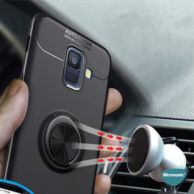 Microsonic Samsung Galaxy S9 Kılıf Kickstand Ring Holder Siyah