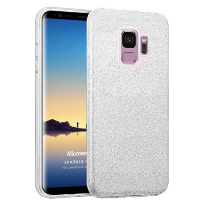 Microsonic Samsung Galaxy S9 Kılıf Sparkle Shiny Gümüş