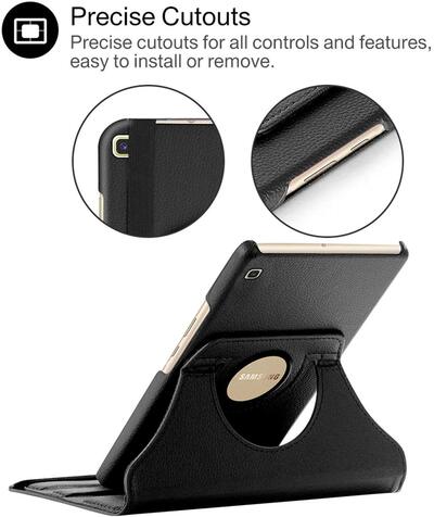 Microsonic Samsung Galaxy Tab A T290 360 Stand Dönerli Kılıf Siyah