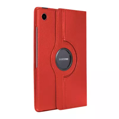 Microsonic Samsung Galaxy Tab A8 X200 Kılıf 360 Rotating Stand Deri Kırmızı