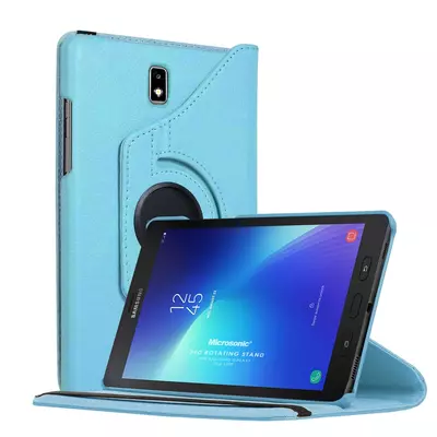Microsonic  Samsung Galaxy Tab Active2 T390 Kılıf 360 Rotating Stand Deri Mavi