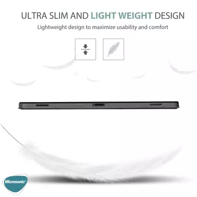 Microsonic Samsung Galaxy Tab S7 FE LTE T737 Kılıf Slim Translucent Back Smart Cover Kırmızı