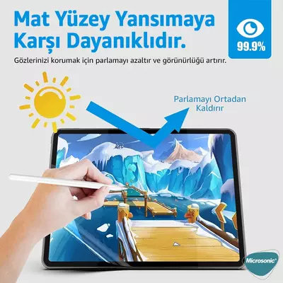 Microsonic Samsung Galaxy Tab S7 Plus T970 Paper Feel Kağıt Dokulu Mat Ekran Koruyucu