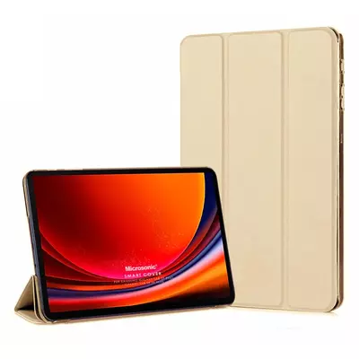 Microsonic Samsung Galaxy Tab S9 FE+ Kılıf Slim Translucent Back Smart Cover Gold