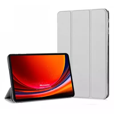 Microsonic Samsung Galaxy Tab S9 FE+ Kılıf Slim Translucent Back Smart Cover Gümüş