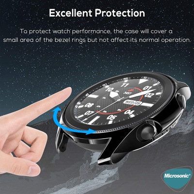 Microsonic Samsung Galaxy Watch 3 41mm Kılıf 360 Full Round Soft Silicone Siyah